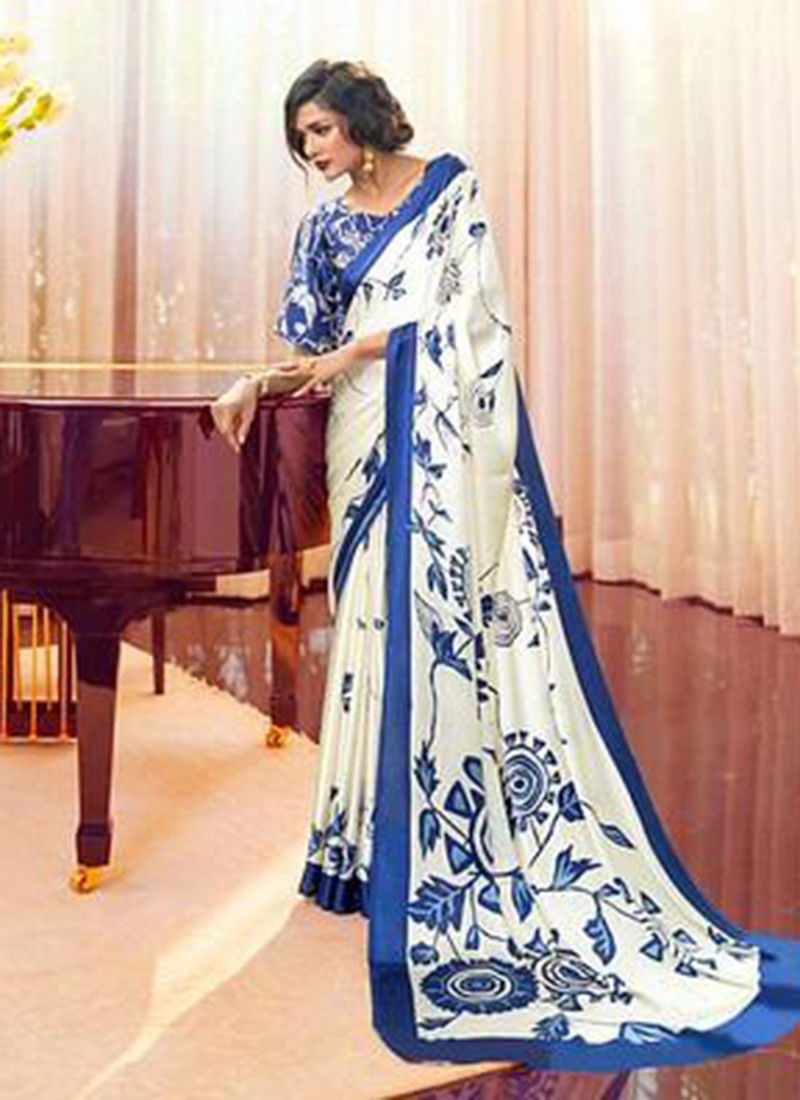 RAJTEX KAAKSHI SILK Latest Fancy Designer Fancy Party Festive Wear Japan Satin Crepe Digital Printed Saree Collection